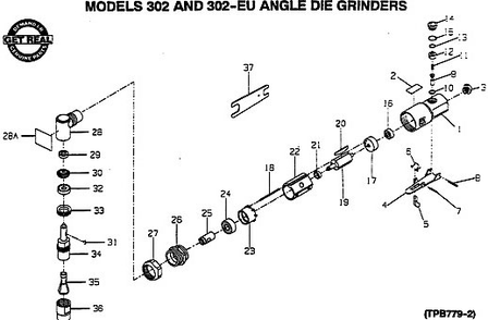 Part Location Diagram of 301-306 Ingersoll Rand Clamp Nut
